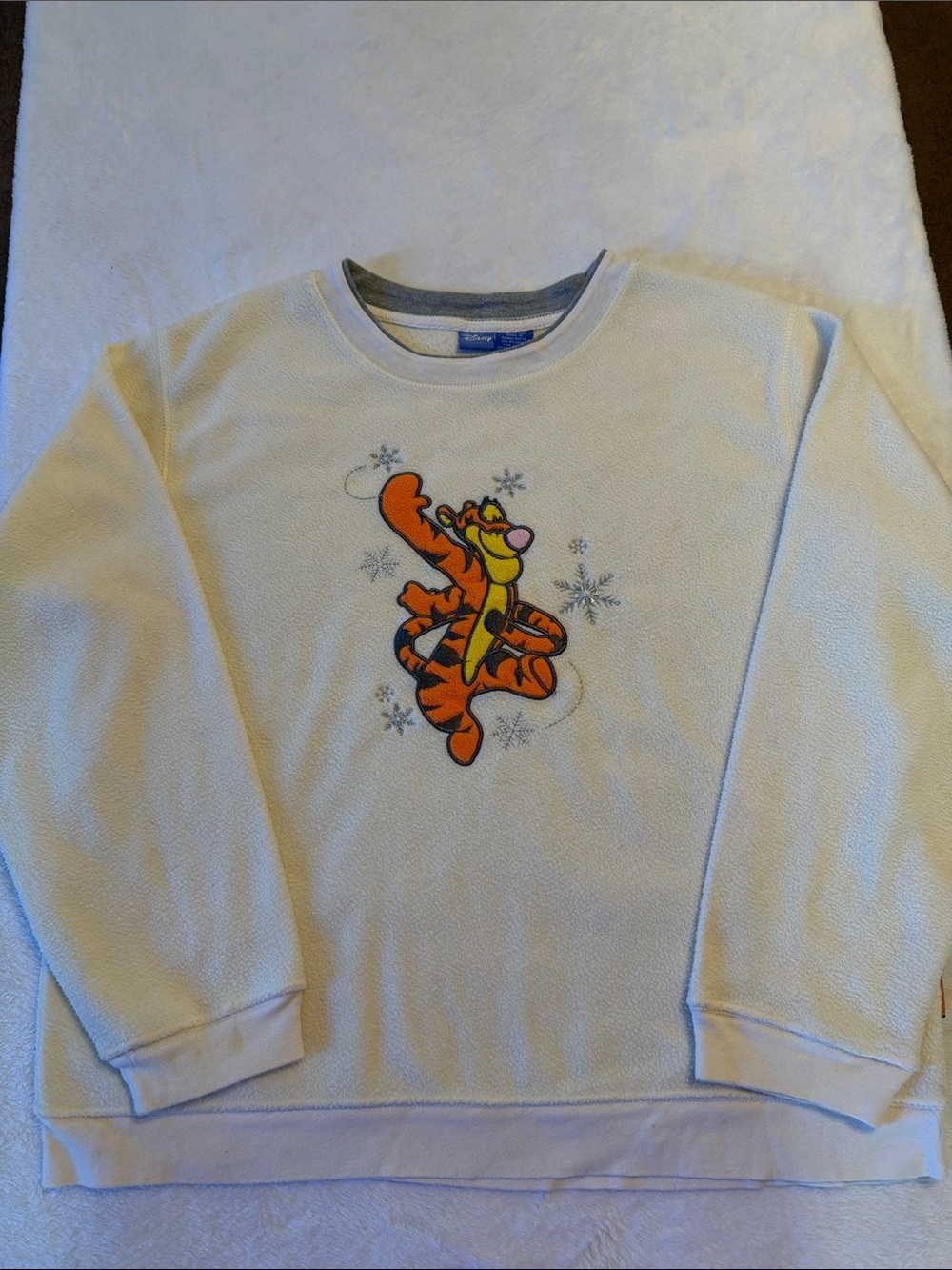 Disney Cream Fleece Sweatshirt with Orange Tigger Graphic